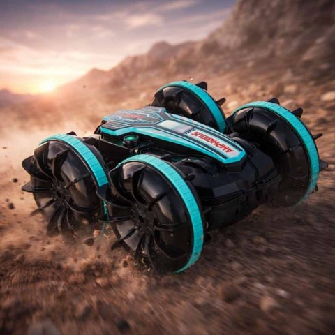 SAMOCHÓD ZDALNIE STEROWANY GESTAMI AMFIBIA 4X4 360 PŁYWA AKUMULATOR 2.4GHZ