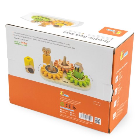 VIGA Drewniany Sorter Koła Kształty i Mechanizmy 18m+