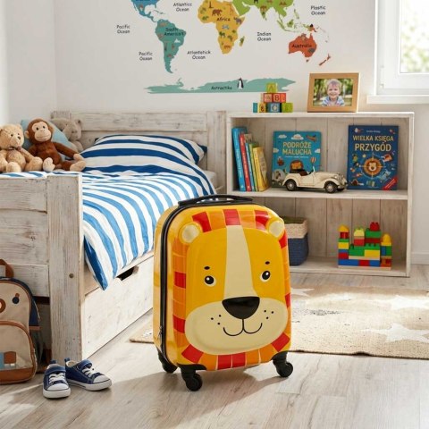 WALIZKA PODRÓŻNA DLA DZIECI BAGAŻ PODRĘCZNY NA KÓŁKACH LEW UCHWYT TELESKOP