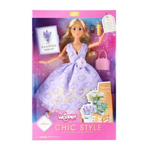 WOOPIE ROYAL Lalka Lily Długie Blond Włosy 30 cm Lawendowa Suknia Akcesoria