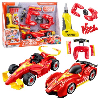 ZESTAW KONSTRUKCYJNY TUNING AUTA WYŚCIGÓWKA DO SKRĘCANIA WKRĘTARKA ŚWIATŁA