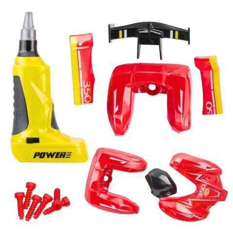 ZESTAW KONSTRUKCYJNY TUNING AUTA WYŚCIGÓWKA DO SKRĘCANIA WKRĘTARKA ŚWIATŁA