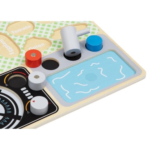 DREWNIANA KUCHNIA Z AKCESORIAMI ZESTAW MAŁEGO KUCHARZA DREWNIANE KREATYWNE