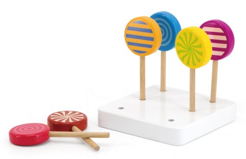 DREWNIANE KOLOROWE LIZAKI ZESTAW SZT KREATYWNE MOTORYCZNE DLA DZIECI ZABAWA