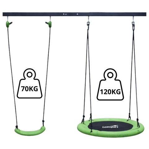 HUŚTAWKA OGRODOWA METALOWA DLA DZIECI BOCIANIE GNIAZDO 2W1 STELAŻ 260X173CM