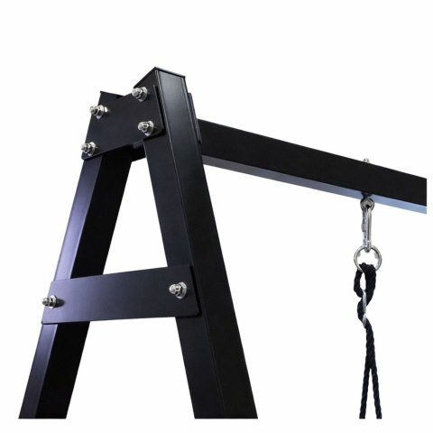 HUŚTAWKA OGRODOWA METALOWA DLA DZIECI BOCIANIE GNIAZDO 2W1 STELAŻ 260X173CM