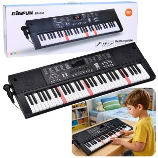 KEYBOARD ORGANY ELEKTRYCZNE DLA DZIECI MIKROFON EKRAN LCD 61 KLAWISZY 78CM