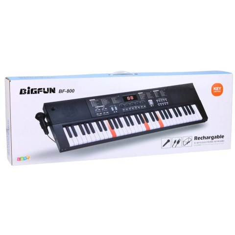 KEYBOARD ORGANY ELEKTRYCZNE DLA DZIECI MIKROFON EKRAN LCD 61 KLAWISZY 78CM