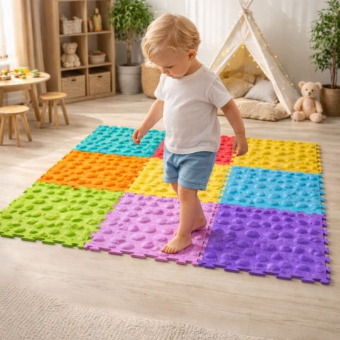 ŚCIEŻKA SENSORYCZNA PUZZLE SENSORYCZNE ŁĄCZONE RÓŻNE STRUKTURY 24,5CM 10SZT