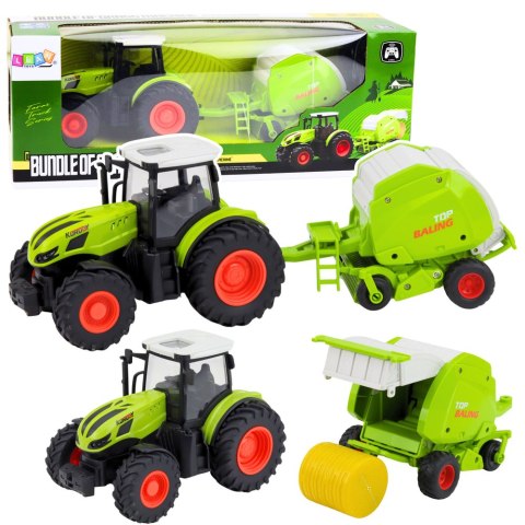 TRAKTOR ZDALNIE STEROWANY CIĄGNIK ROLNICZY RC 1:24 PRZYCZEPA PRASA LED 2.4G