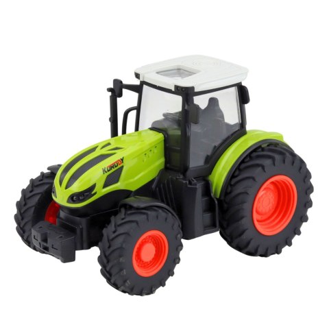 TRAKTOR ZDALNIE STEROWANY CIĄGNIK ROLNICZY RC 1:24 PRZYCZEPA PRASA LED 2.4G