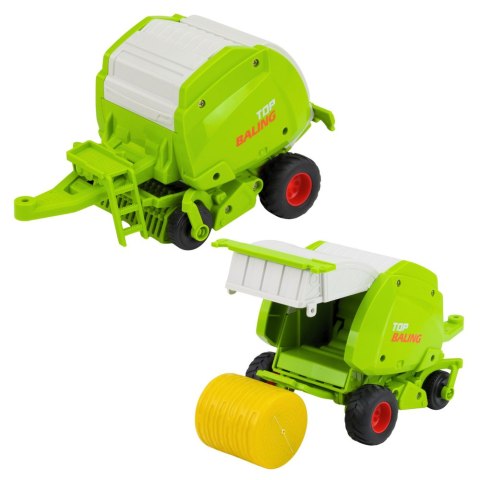 TRAKTOR ZDALNIE STEROWANY CIĄGNIK ROLNICZY RC 1:24 PRZYCZEPA PRASA LED 2.4G