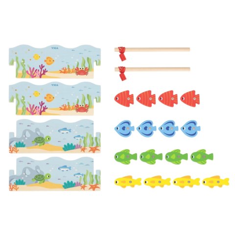 VIGA Drewniana Gra Magnetyczna Wędkowanie - Nauka i Zabawa w Jednym