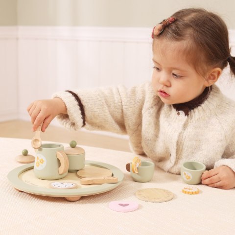 VIGA Drewniany Wiosenny Serwis Do Herbaty-15 elementów