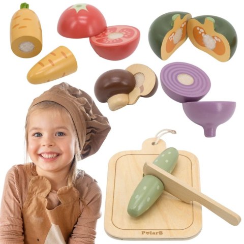 VIGA Drewniany zestaw do krojenia na desce - Warzywa