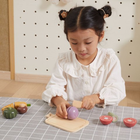 VIGA Drewniany zestaw do krojenia na desce - Warzywa