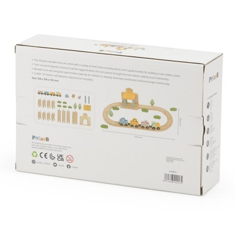 Viga PolarB Drewniany Zestaw Kolejowy 30 el.