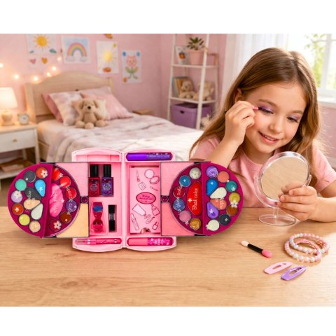 ZESTAW DO MAKIJAŻU I PAZNOKCI DLA DZIECI W KUFERKU KOSMETYKI CIENIE LAKIERY