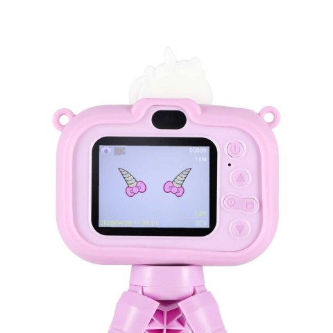 APARAT FOTOGRAFICZNY CYFROWY KAMERA DLA DZIECI STATYW JEDNOROŻEC FULLHD AKU