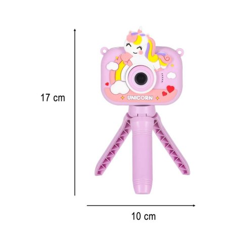 APARAT FOTOGRAFICZNY CYFROWY KAMERA DLA DZIECI STATYW JEDNOROŻEC FULLHD AKU
