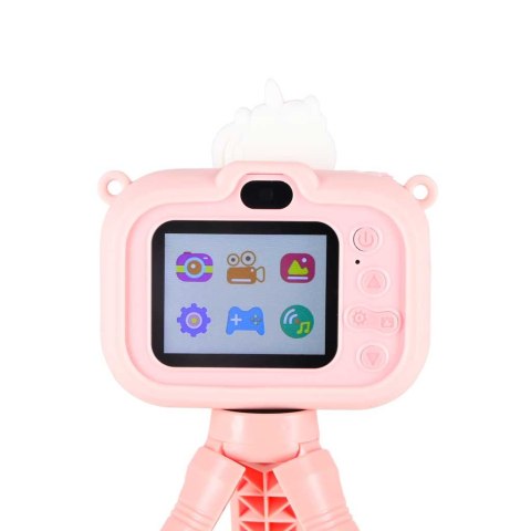 APARAT FOTOGRAFICZNY CYFROWY KAMERA DLA DZIECI STATYW JEDNOROŻEC FULLHD AKU