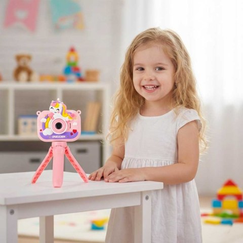 APARAT FOTOGRAFICZNY CYFROWY KAMERA DLA DZIECI STATYW JEDNOROŻEC FULLHD AKU