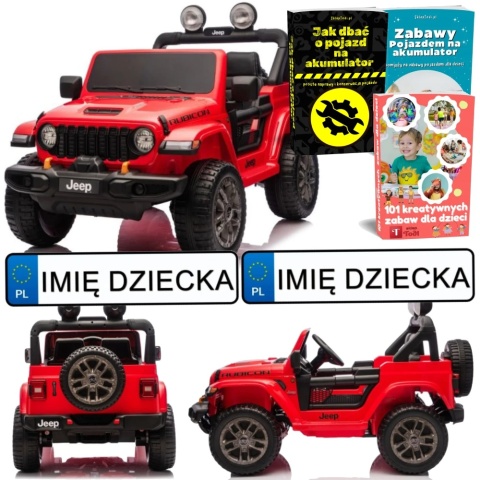 AUTO NA AKUMULATOR DLA DZIECKA JEEP WRANGLER RUBICON 4X200W 24V EVA PILOT