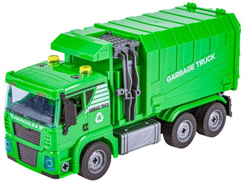 ŚMIECIARKA CIĘŻARÓWKA DO ROZKRĘCANIA WALIZKA ZESTAW 112 EL. DŹWIĘKI ŚWIATŁA