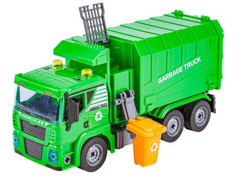 ŚMIECIARKA CIĘŻARÓWKA DO ROZKRĘCANIA WALIZKA ZESTAW 112 EL. DŹWIĘKI ŚWIATŁA