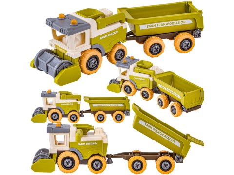POJAZDY DO SKRĘCANIA TRAKTOR KOMBAJN FIGURKI ZWIERZĘTA ZESTAW KONSTRUKCYJNY
