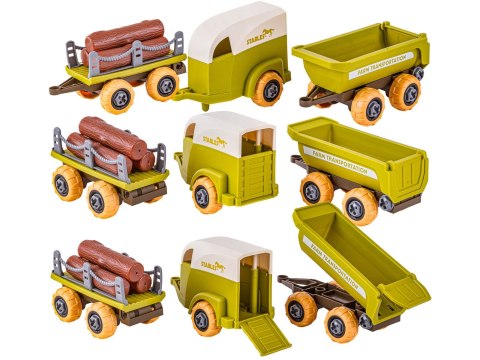 POJAZDY DO SKRĘCANIA TRAKTOR KOMBAJN FIGURKI ZWIERZĘTA ZESTAW KONSTRUKCYJNY