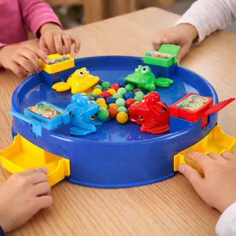 GRA GŁODNE ŻABKI SKACZĄCE XXL ZRĘCZNOŚCIOWA NIEBIESKA 4 GRACZY DLA DZIECI