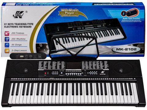 KEYBOARD ORGANY MK-2102 MK-908 LED 61 KLAWISZY ZASILACZ GŁOŚNIKI STOJAK