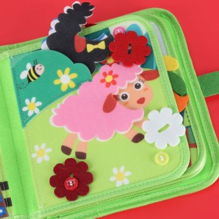 KSIĄŻECZKA SENSORYCZNA FILCOWA MANIPULACYJNA DLA MALUSZKA RUCHOME ELEMENTY