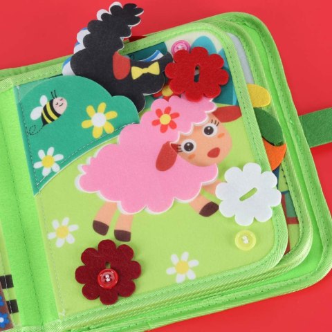 KSIĄŻECZKA SENSORYCZNA FILCOWA MANIPULACYJNA DLA MALUSZKA RUCHOME ELEMENTY