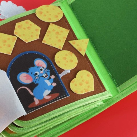 KSIĄŻECZKA SENSORYCZNA FILCOWA MANIPULACYJNA DLA MALUSZKA RUCHOME ELEMENTY