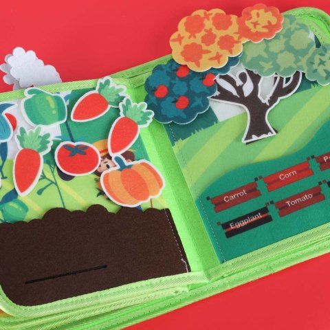 KSIĄŻECZKA SENSORYCZNA FILCOWA MANIPULACYJNA DLA MALUSZKA RUCHOME ELEMENTY