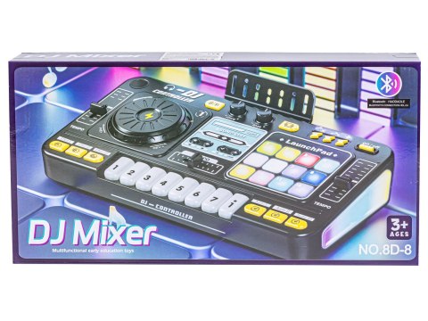 KONSOLA DJ DLA DZIECI MUZYCZNY MIKSER KONTROLER MIKROFON ORGANKI LED DŹWIĘK