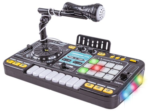 KONSOLA DJ DLA DZIECI MUZYCZNY MIKSER KONTROLER MIKROFON ORGANKI LED DŹWIĘK