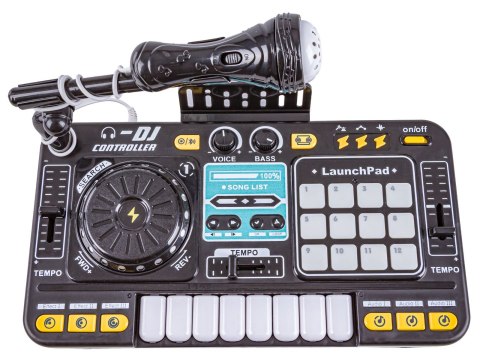 KONSOLA DJ DLA DZIECI MUZYCZNY MIKSER KONTROLER MIKROFON ORGANKI LED DŹWIĘK