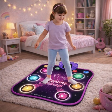 MATA MUZYCZNA DO TAŃCZENIA DLA DZIECI BLUETOOTH 5 TRYBÓW WYZWANIE ŚWIATŁA