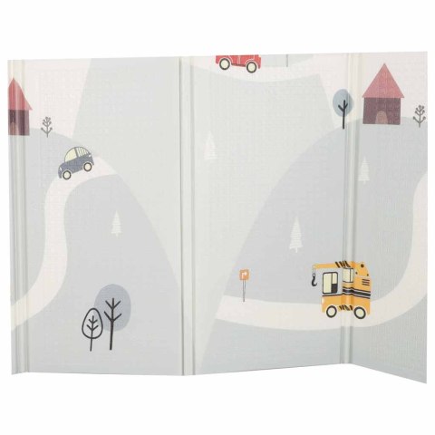 MATA PIANKOWA EDUKACYJNA DLA NIEMOWLĄT DWU STRONNA SKŁADANA 150X200CM BALONY ULICA