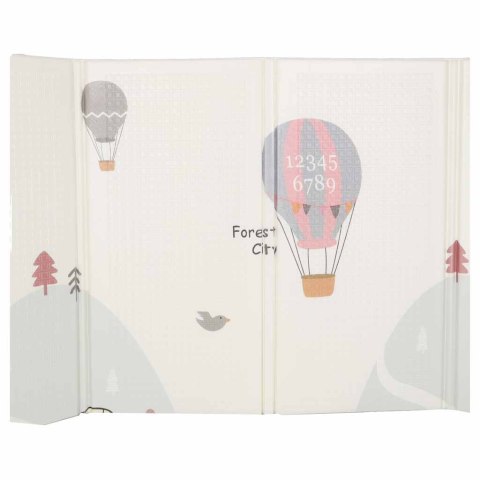 MATA PIANKOWA EDUKACYJNA DLA NIEMOWLĄT DWU STRONNA SKŁADANA 150X200CM BALONY ULICA