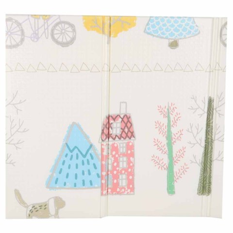 MATA PIANKOWA EDUKACYJNA DLA NIEMOWLĄT DWU STRONNA SKŁADANA 150X200CM DRZEWA MISIE