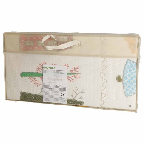 MATA PIANKOWA EDUKACYJNA DLA NIEMOWLĄT DWU STRONNA SKŁADANA 150X200CM DRZEWA MISIE