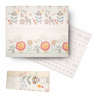 MATA PIANKOWA EDUKACYJNA DLA NIEMOWLĄT DWU STRONNA SKŁADANA 180X200CM ZWIERZĘTA WZÓR