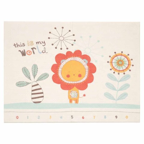 MATA PIANKOWA EDUKACYJNA DLA NIEMOWLĄT DWU STRONNA SKŁADANA 180X200CM ZWIERZĘTA WZÓR