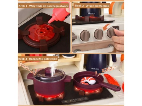 KUCHNIA INTERAKTYWNA DLA DZIECI KRAN Z WODĄ PARA DŹWIĘKI AKCESORIA 104 EL.