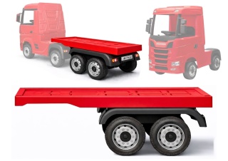 NACZEPA PRZYCZEPA DO CIĘŻARÓWKI HL358 MERCEDES ACTROS SCANIA NA AKUMULATOR CZERWONA