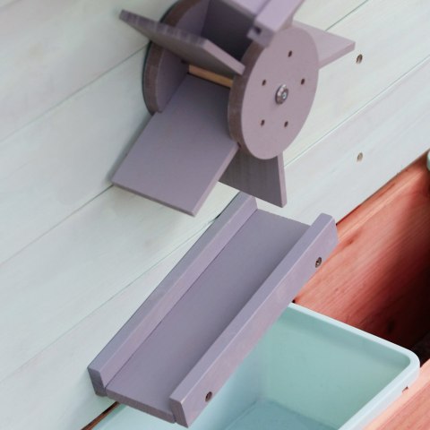 PIASKOWNICA DREWNIANA DLA DZIECI LULILO SABLO 120X120CM DASZEK 360ST. ŁAWKI